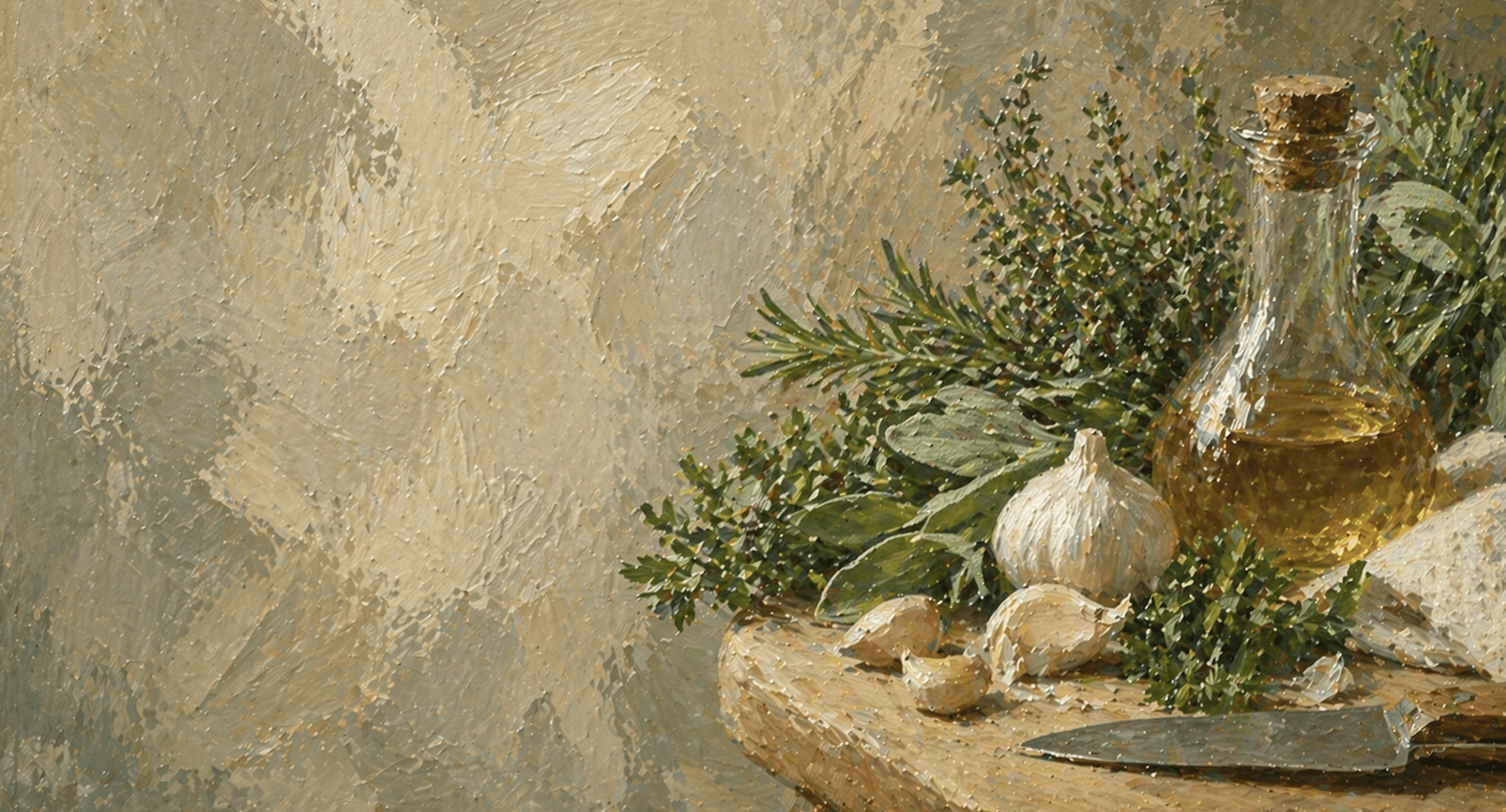 Painted leek flowers used as Recipe Nook terms page artwork